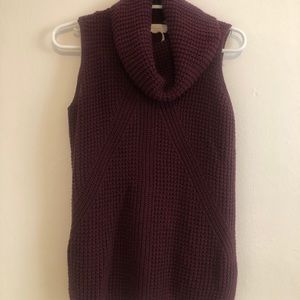 Burgundy cable sleeveless sweater